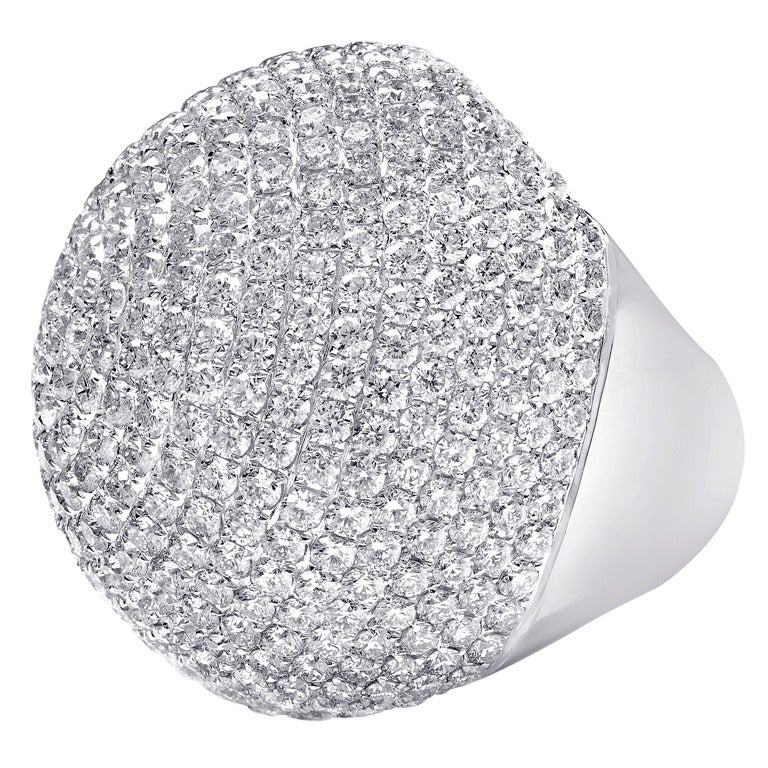 Large Pave Bombe Dome Ring