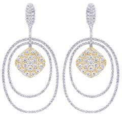 Diamond Oval Chandelier Earrings