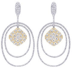 Diamond Oval Chandelier Earrings