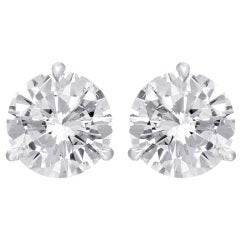 Außergewöhnliches Paar runder Diamant-Ohrstecker 6,09 Karat