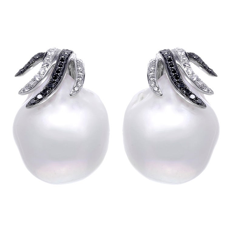 Pearl and Diamond Earrings