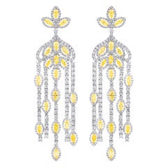 Boucles d'oreilles lustre diamant spectaculaires