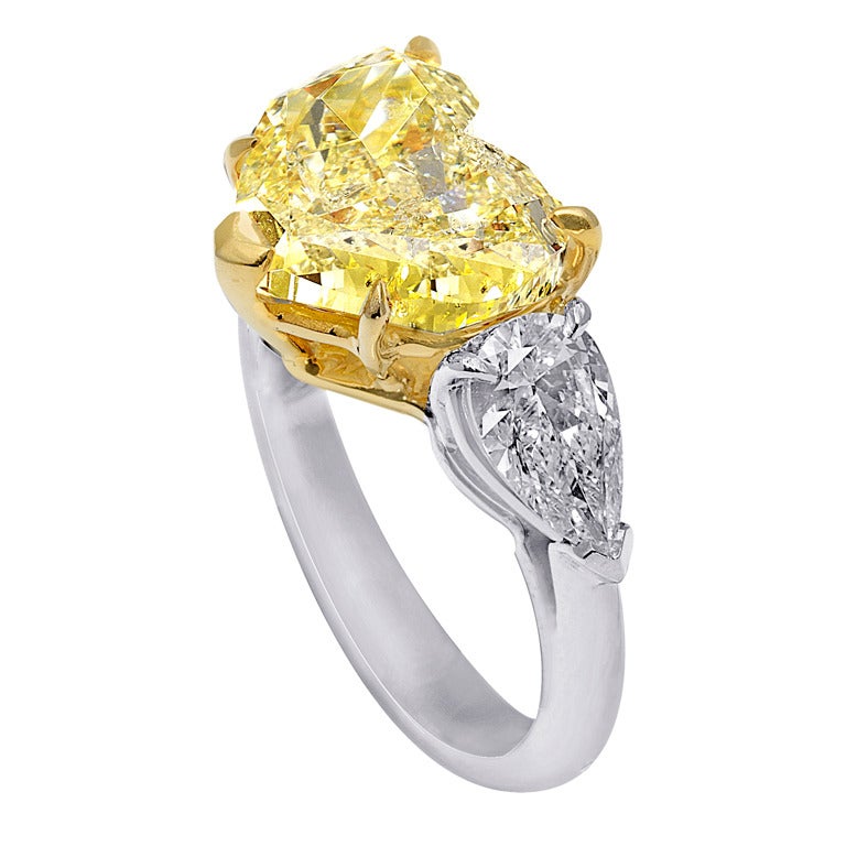 Heart Shaped Three-Stone Engagement Ring