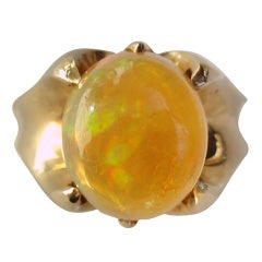 Gold Antique Mexican Fire Opal Ring
