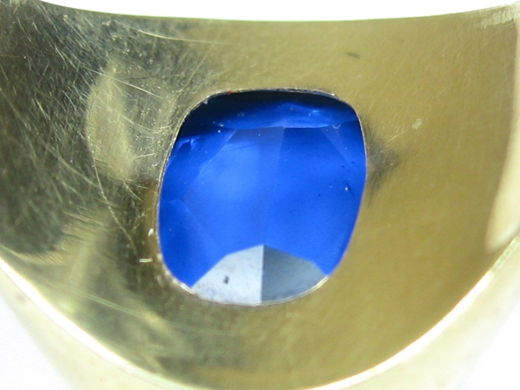 Men's Mid Century Blue Beryl Gold Gentleman Ring