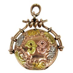 Antique Tri Colored Gold Victorian perfume Locket