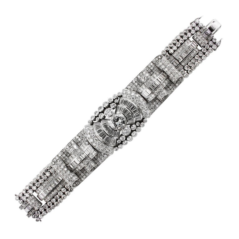 Pulsera Art Déco de diamantes