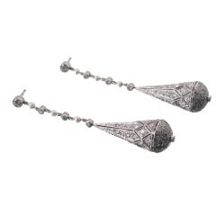 A pair of Art Deco diamond earrings