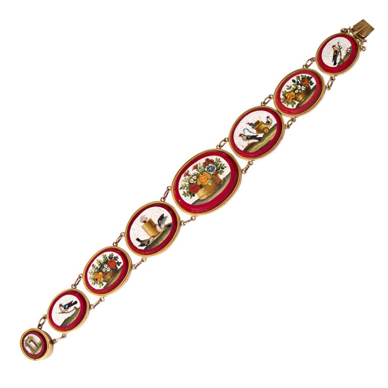 Bracelet Micromosaïque - Réf. 10840J - Occasion - Bijou Artisanal Vintage