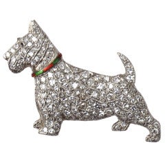 Art Deco diamond Terrier Brooch
