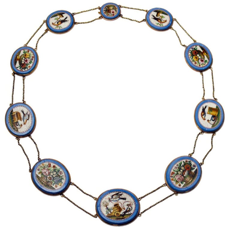 Antique micromosaic necklace