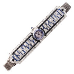 Lady's Art Deco Platinum and Diamond Wristwatch circa 1920s