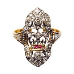 Vintage Crown diamond ring