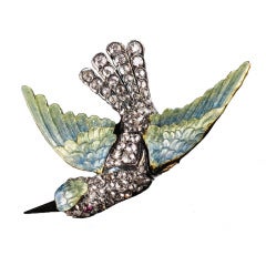 Vintage Late Victorian Hummingbird Brooch