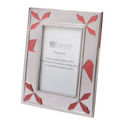 Enthusiasm, enamelled and silver picture frame