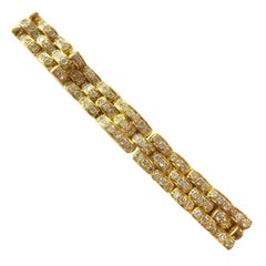 Yellow Gold Chaumet Bracelet Set with Diamonds