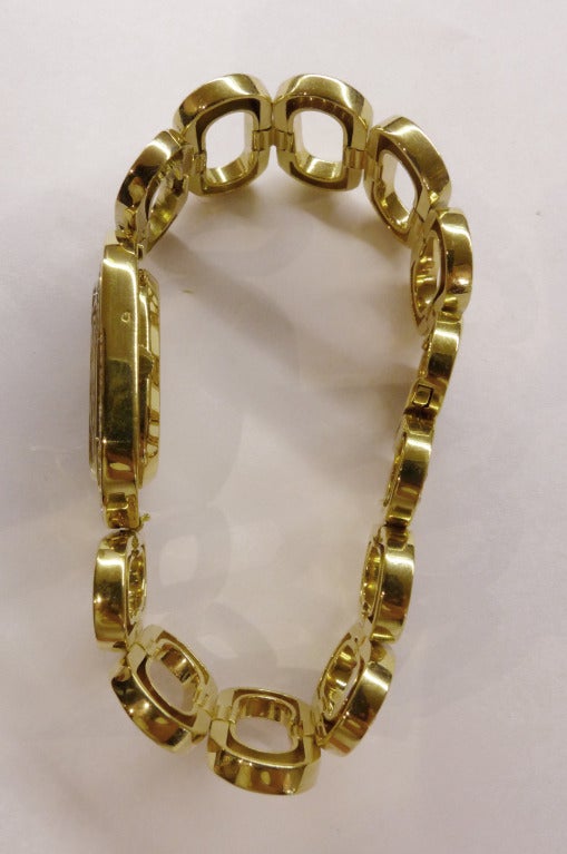 Boucheron Lady's Yellow Gold and Diamond Bracelet Watch circa 1970s 1