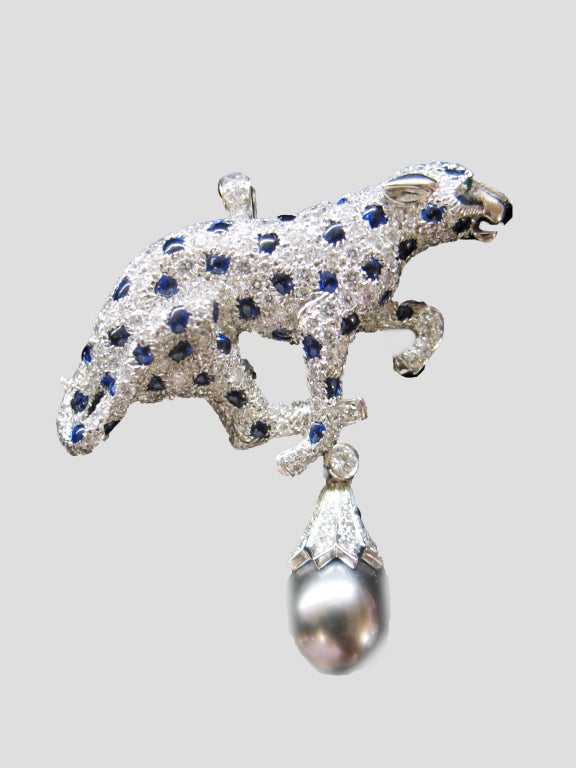 Women's Cartier Panther Brooch For Sale