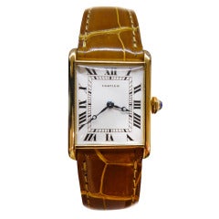 Yellow Gold Tank Louis Cartier Wristwatch.
