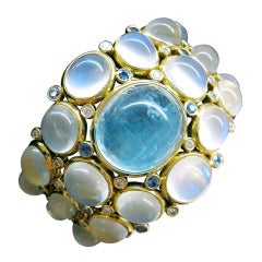 Temple St. Clair Aquamarine Sapphire Diamond Gold Bracelet