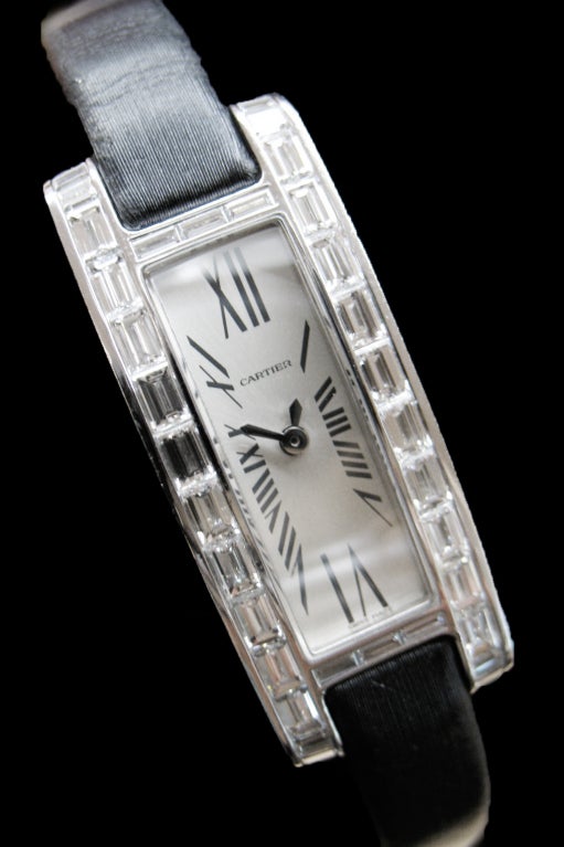 Women's Cartier Lady's White Gold and Diamond Wristwatch
