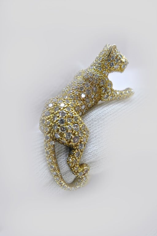 Cartier Panther yellow gold ring set with diamonds. 1