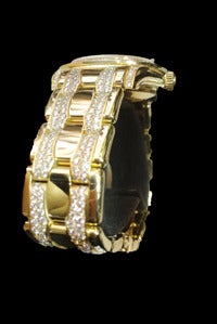 Rolex Lady's Yellow Gold and Diamond Pearlmaster Wristwatch In New Condition In Paris, IDF