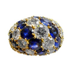 Van Cleef and Arpels Dome Ring Set with Sapphires and Brilliants