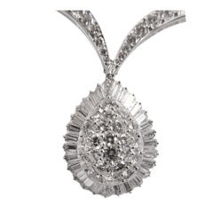 1960s Necklace Set with Brilliant Cut and Baguette Cut Diamonds