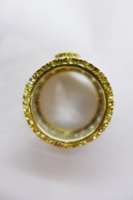 Two colors of gold Buccellati ring set with a sapphire and diamonds. In New Condition In Paris, IDF