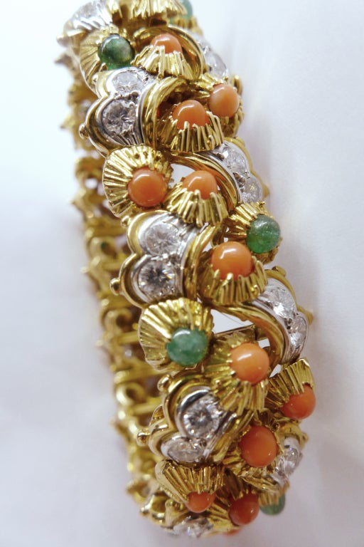 A Boucheron Multi Gem Gold Bracelet 1
