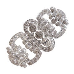 1930s Platinum Brooch Set with Old Mine Cut Diamonds