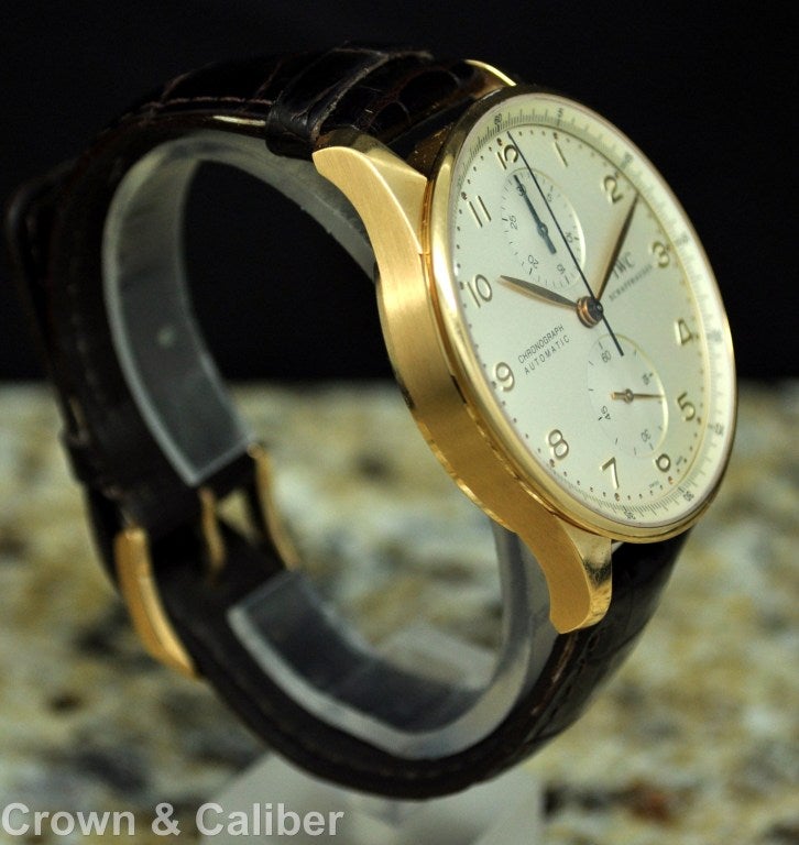 IWC Rose Gold Automatic Portuguese Chronograph Wristwatch