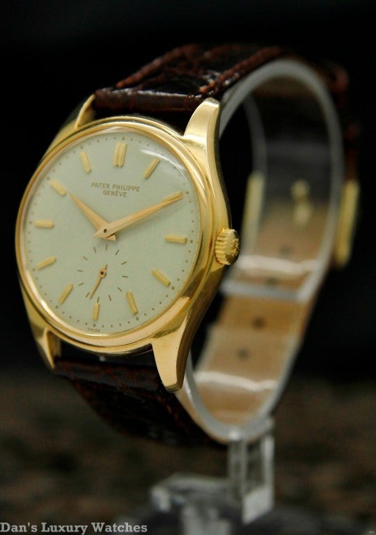 Patek Philippe Yellow Gold Wristwatch with Porcelain Dial Ref 2526