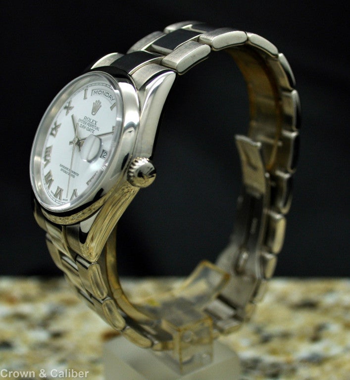 Men's Rolex White Gold Day-Date President Wristwatch Ref 118209 circa 2000