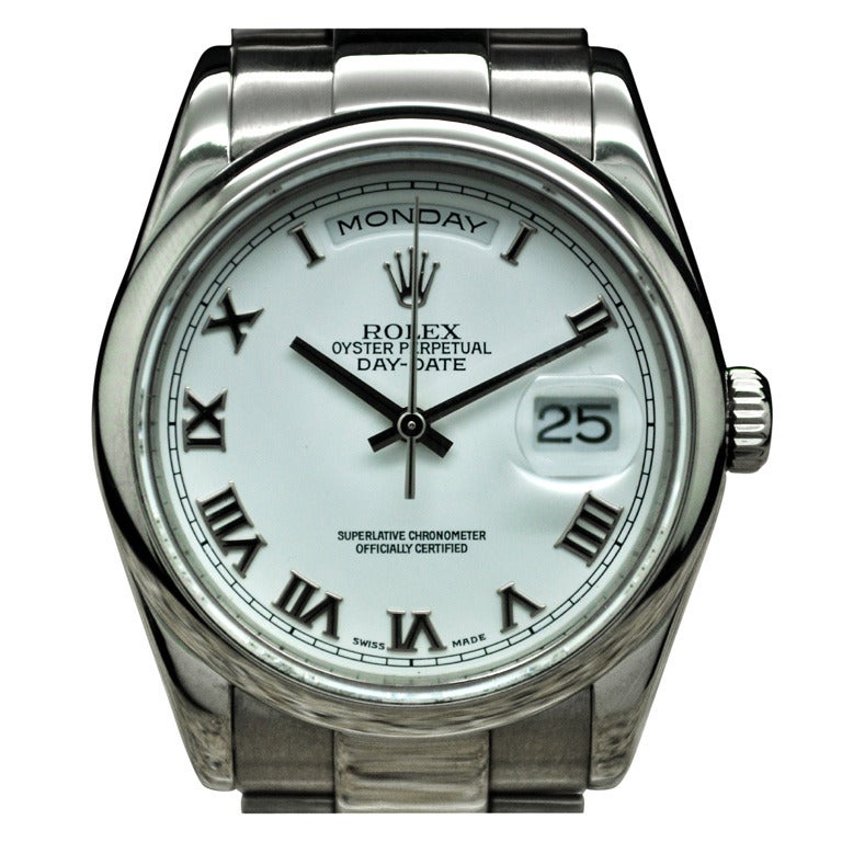 Rolex White Gold Day-Date President Wristwatch Ref 118209 circa 2000