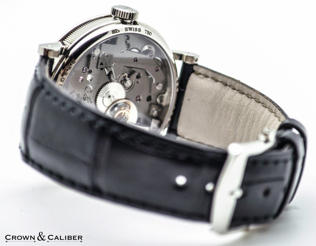 Breguet White Gold Tradition Wristwatch with Black Skeleton Dial at 1stDibs