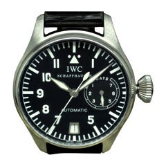 Used IWC Stainless Steel Big Pilot Wristwatch with Power-Reserve and Date