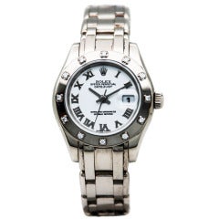 Rolex Lady's White Gold Datejust Pearlmaster Wristwatch Ref 80319