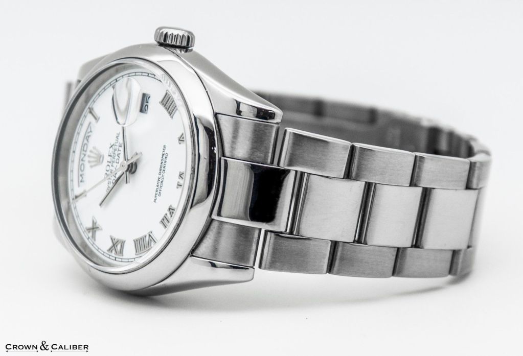 Men's Rolex White Gold Day-Date President Wristwatch Ref 118209 circa 2000