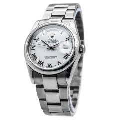 Rolex White Gold Day-Date President Wristwatch Ref 118209 circa 2000