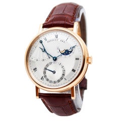 Breguet Yellow Gold Classique Wristwatch with Date Power Reserve and Moonphase