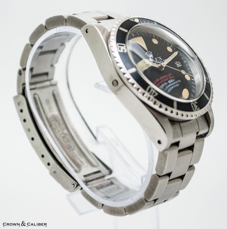 Rolex Stainless Steel Double Red Sea Dweller Mark III Wristwatch Ref 1665 In Excellent Condition In Atlanta, GA