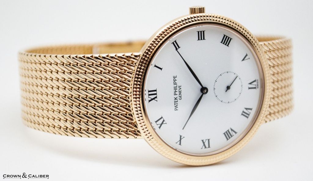 Men's Patek Philippe Yellow Gold Calatrava Wristwatch with Integral Bracelet Ref 3919/5J
