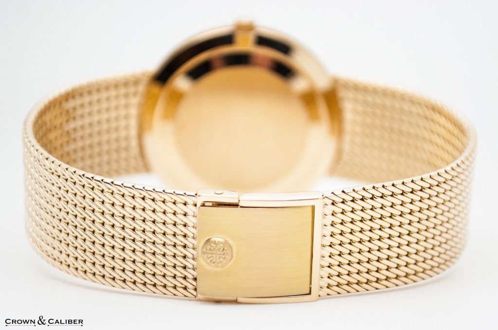 Patek Philippe Yellow Gold Calatrava Wristwatch with Integral Bracelet Ref 3919/5J 2