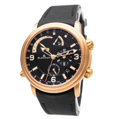 Blancpain Rose Gold Leman Reveil GMT Automatic Wristwatch