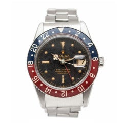 Vintage Rolex Stainless Steel GMT-Master Wristwatch with Bakelite Bezel Ref 6542