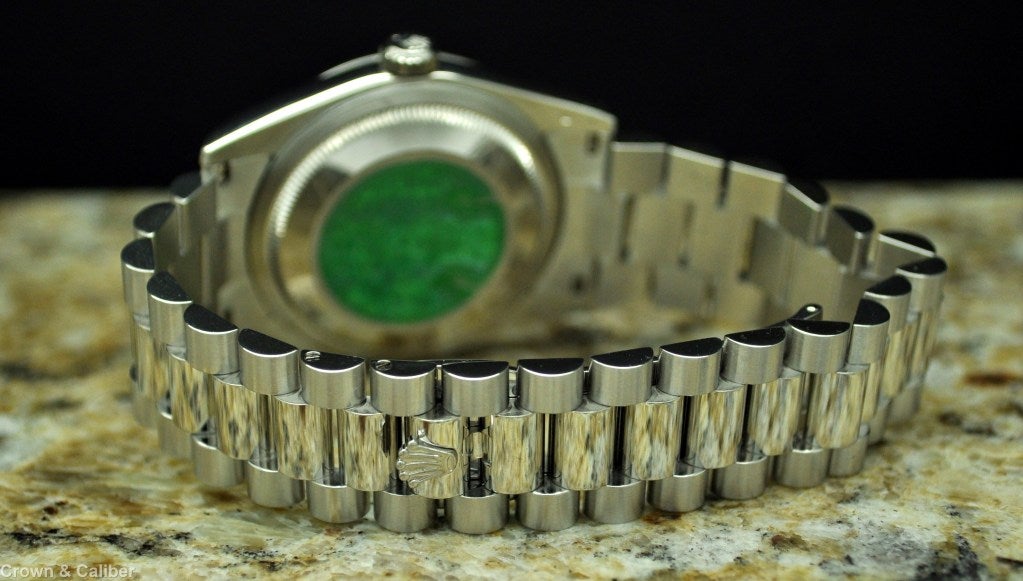 Rolex Platinum Day-Date with Meteorite Diamond Dial Ref 118206 In Excellent Condition In Atlanta, GA