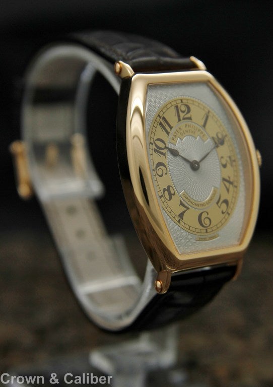 Patek Philippe Rose Gold Gondolo Tonneau Wristwatch Ref 5098R In Excellent Condition In Atlanta, GA