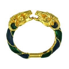 Donald Stannard Enameled Ram Head Bracelet 6